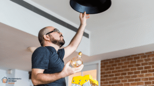 instalación lámpara techo